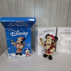 Disney 9" Vintage Holiday Sculpture Santa Mickey Hand-Made Hand Painted Figure